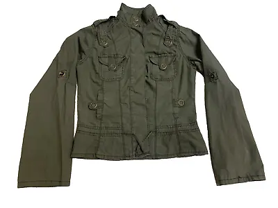 Mossimo Utility Jacket Womens XS Olive Army Green Military Button Front Blazer • $11.38
