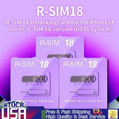 Upgrade RSIM 18 Nano Unlock Card Fit IPhone 14 Plus 13 12 Pro Max 11 Pro IOS 16. • $15.85