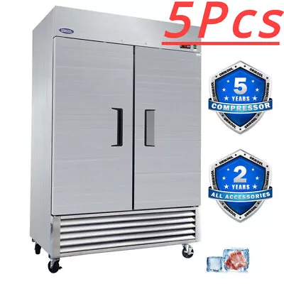 5x 54in Commercial Double Solid Door Stainless Steel Reach-In Commercial Freezer • $12900