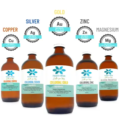 Colloidal Gold Silver Zinc Copper Magnesium Minerals 30PPM 500ml Finest Ionic • $139.95
