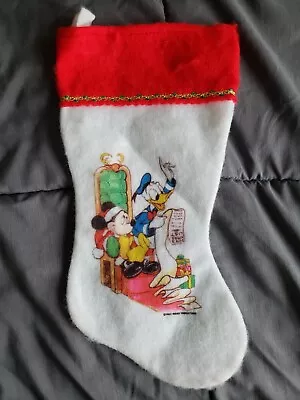 Vintage Mickey Mouse Disney Christmas Stocking Early 80's Donald Duck 15  • $13