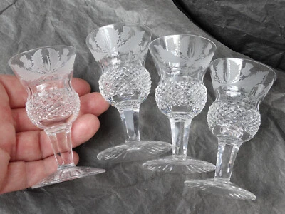 £64.99 • Buy Edinburgh Crystal Thistle Glasses X 4 Liqueur 8.3cm 3 1/4 