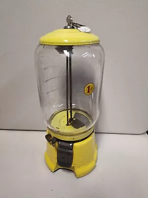 Vintage Yellow Northwestern Penny 1 Cent Peanut Or Candy Gumball Vending Machine • $425