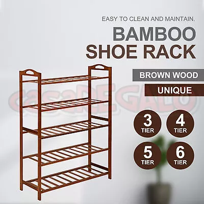 $28.48 • Buy Bamboo Shoe Rack Cabinet Storage Organizer Wooden Shelf Stand Shelves