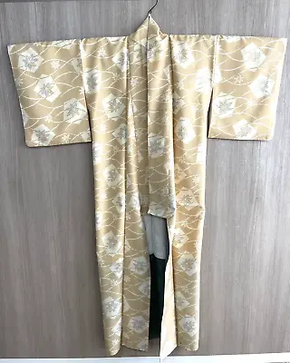 Japanese Kyoto Kimono Yukata Height66.53inch Width24.01inch  Creamcolor  Used • £61.74