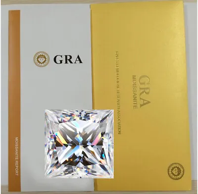 Loose Moissanite Princess Cut Real Gem Stone W. GRA Certificate All Sizes VVS1 D • $16.99