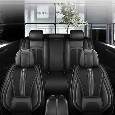 Complete 5 Seat Faux Leather Car Seat Cover Universal Cushion For	VW • $159