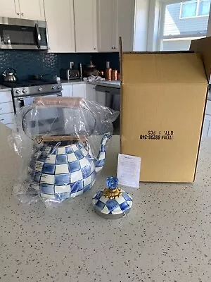 MacKENZIE CHILDS 3 QT ROYAL CHECK TEA KETTLE NIB • $187.99