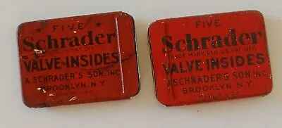 Lot (2) Vintage Schrader Valve Inside Tins Tire Automotive Valve Core Tins  • $14.99