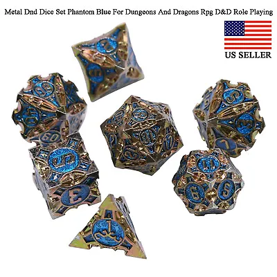 Metal Dnd Dice Set Phantom Blue For Dungeons And Dragons Rpg D&D Role Playing • $18.39