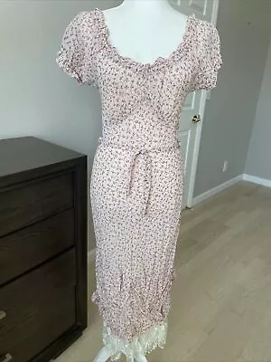 VTG Marrika Nakk Sz S 2Pc Dress Rayon Floral Prairie Renaissance Western Cowgirl • $199.99