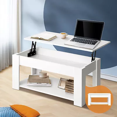 Oikiture Coffee Table Lift Up Top Modern Table Hidden Book Storage Shelf Display • $93.90