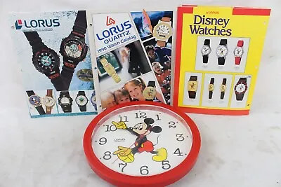 Vintage Disney Lorus Quartz Working Mickey Mouse Wall Clock Magazine Catalog • $29.99