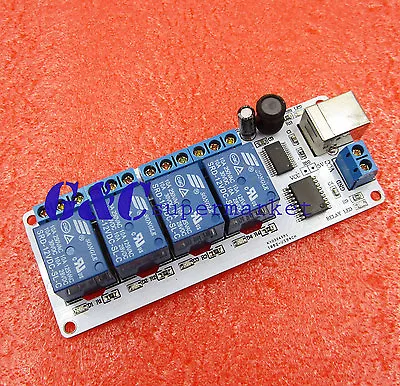 Smart Home 12V 4 Channel USB Relay Module Programmable Computer Control • $9.84