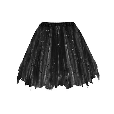 Women's Tutu Skirt Glitter Sequin Asymmetric Tulle Latin Dance Ballet Skirt • $18.25