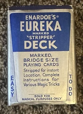 *VINTAGE Enardoe’s Eureka Marked Stripped Magic Deck Bridge Size Playing Cards* • £38.74