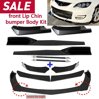 $49.99 • Buy For Mazda 3 5 6 Sedan Hatchback Car Front Bumper Lip Spoiler Body Kit Strut Rods