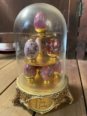 House Of Faberge Franklin Mint Ruby Garden Set Of 8 Eggs W/ Domed Display • £75