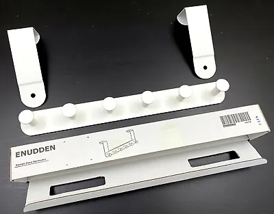 Ikea ENUDDEN Hanger W/6 Hooks For Door Steel White - NEW • £18.33