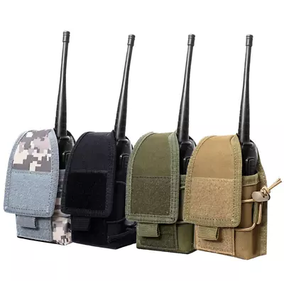 Tactical Military Molle Radio Pouch Pack Walkie Holster Talkie Holder Waist Bag • $8.98