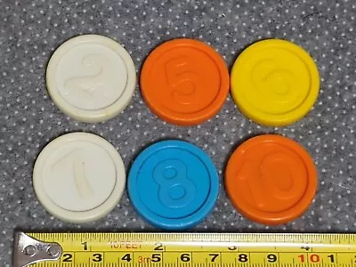 Lot Of 6 Vintage Plastic Chicco Bank Color Key Safe Number 2 5 6 7 8 10 Coins • $16.99