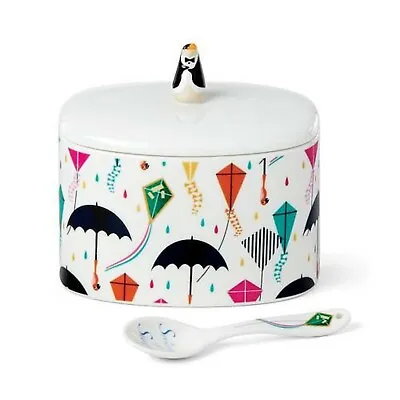 Lenox Disney Mary Poppins Sugar Bowl With Lid  Spoon Kite Umbrella Porcelain NEW • $45