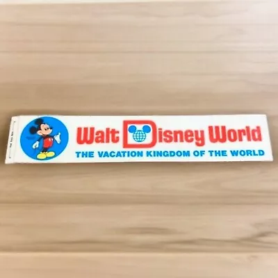 Vintage 1970s Walt Disney World Bumper Sticker Plastic Decal Mickey Mouse 14 X 3 • $15