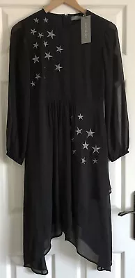 Mint Velvet Gorgeous Black Star Dress Size 8 ** NEW ** £139 • $80.82