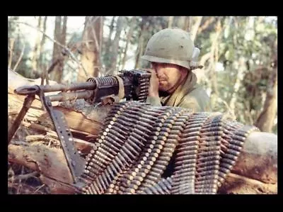 Vietnam War US Army M60 Gunner PHOTO Ready To Fire Near Bien Hoa • $4.28