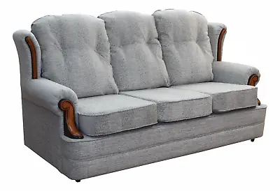 3 Seater Verona Sofa In A Maida Vale Striped And Plain Grey Fabric • £856