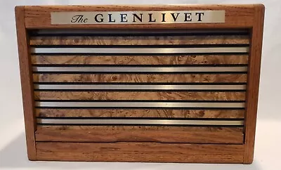 Vintage Roll Top Solid Oak Wood Bread Box  The Glenlivet  - Very Unique!! • $100