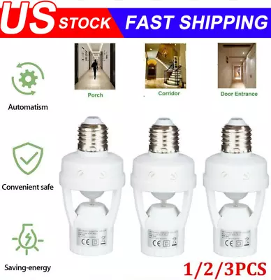 Infrared PIR Motion Sensor E27 LED Light Lamp Bulb Holder Socket Switch 110/220V • $7.99