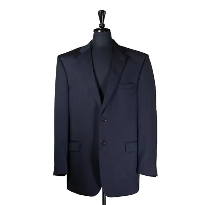 Jos. A. Bank Mens Blazer Navy Blue 100% Wool 2 Button Suit Jacket Sport Coat 46L • $37.49
