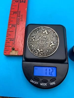 Mayan Calendar Circle BERTHA 925 Mexico Sterling Silver Aztec Pendant Brooch Pin • $36.99