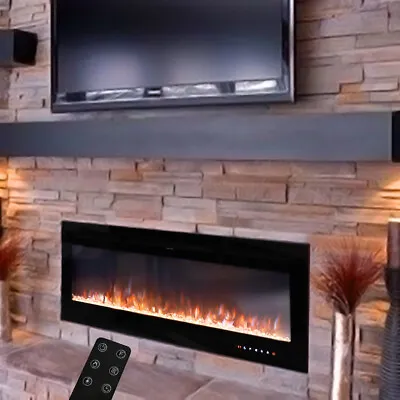 Insert Electric Fireplace Heater Wall Mounted Electric Fireplace Remote Control • £239.99