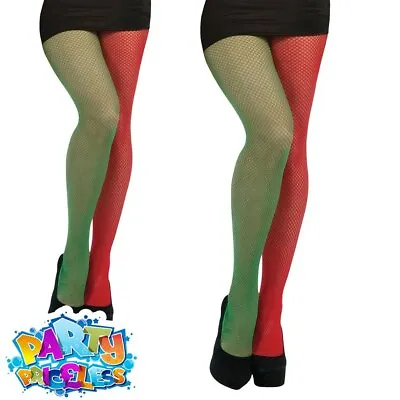 £4.99 • Buy Adult Elf Fishnet Tights Christmas Santas Helper Xmas Fancy Dress Accessory