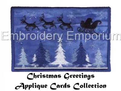 Christmas Greetings Applique Cards - Machine Embroidery Designs On Usb • £15.90