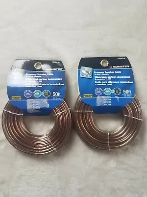 Lot Of 2 Monster Cable 140281-00 50ft Economy Speaker Cable 18 AWG 2-Conductor • $14.21