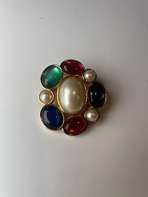 Vintage  AVON - Goldtone Gripoix Mogal 1983 Brooch • $7