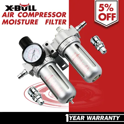 X-BULL Air Compressor Moisture Filter Water Trap Filter Regulator Mount Fitting • $39.90
