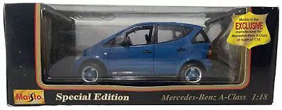 Maisto 1:18 31841 Sky Blue Mercedes-Benz A-Class 1997 Diecast Model Car Boxed • £25