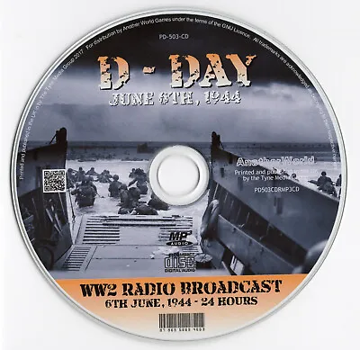 £4.75 • Buy WW2 D-DAY Normandy Landing Old Time Radio Broadcast MP3 CD 24Hrs 6 June 1944 OTR