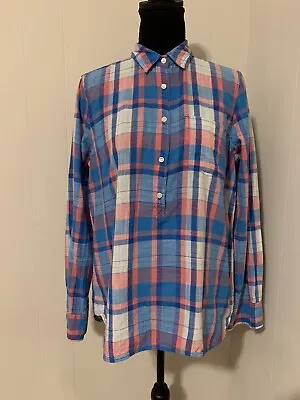 J Crew Factory Womens Shirt Plaid Popover Top Long Sleeve Cotton Size Small S • £6.16