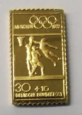 Federal Republic Of Germany 1972 24k On 925 Sterling Silver Ingot Olympic Stamp • £19.24