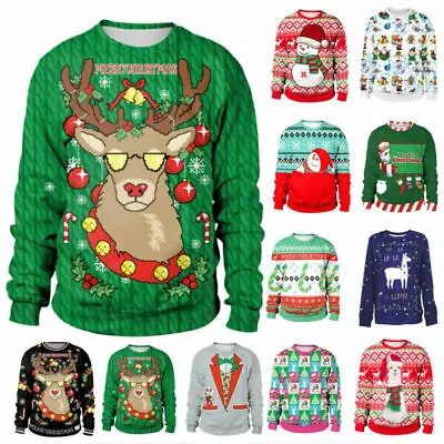 Christmas Unisex Mens Womens Family Sweater Jumper Couple Xmas Novelty Pullover. • $33.99