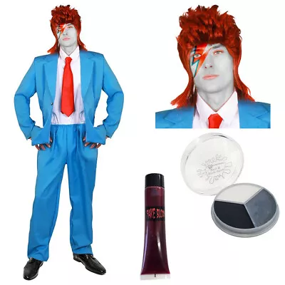 Mens Zombie Glam Rock Costume Deluxe Pop Halloween Fancy Dress Dead Celebrity • £28.99