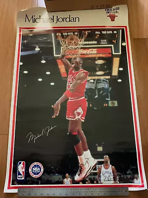 Vintage Michael Jordan Chicago Bulls Poster NBA 1988 24” X 36” • $50