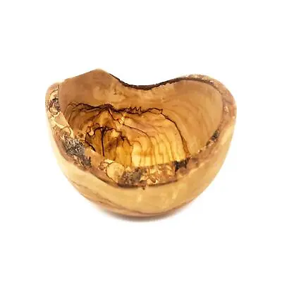 Olive Wood Fruit Bowl Tunisian Rustic Handmade Round 14cm Food Salad Snack Dish • £26.99