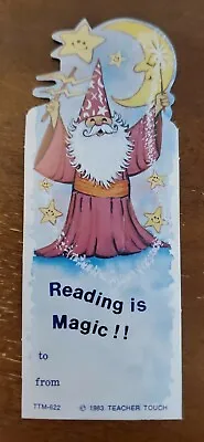 Vintage 1983 Teacher Touch Bookmark  Reading Is Magic!!  Wizard W/moon And Stars • $3