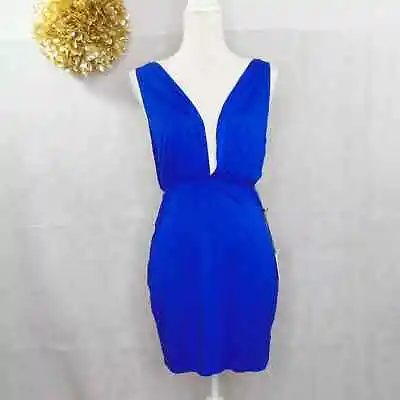 $32 • Buy By The Way. Blue Purple Deep V Neck Mini Dress S